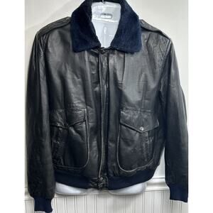 Vintage Cooper Leather Flight Jacket Coat 44 Classic Aviator Military Bomber L